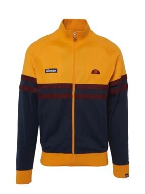 CLEAN Ellesse size Large Mens Yellow Navy Blue Track Jacket